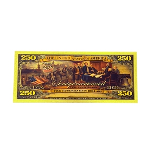 Billet de banque Tr-u-m de 250 dollars américains de 2026 plaqué or noir 24 carats pour cadeaux - Product Image 4