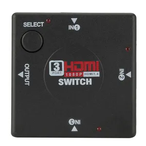 リモコンなしの3ポートスイッチHDMIスプリッタースイッチ4K3 in 1 OutポートハブミニHDMIスイッチハブ。