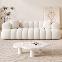 Canapé convertible en tissu style nordique minimaliste crème français, ensemble de canapés populaires et simples pour petits salons et appartements locatifs
