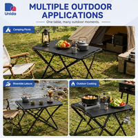 Table de camping pliable rapide, table de pique-nique compacte et portable pour la cuisine en plein air, le barbecue, la plage et les loisirs