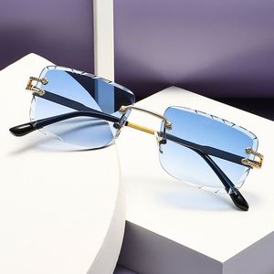 Gafas de Sol Personalizadas con Logotipo 2025, Lentes con Bordes Cortados para Hombre y Mujer, Protección UV400, Montura Cuadrada sin Aro, Gafas de Sol de Lujo - Product Image 1