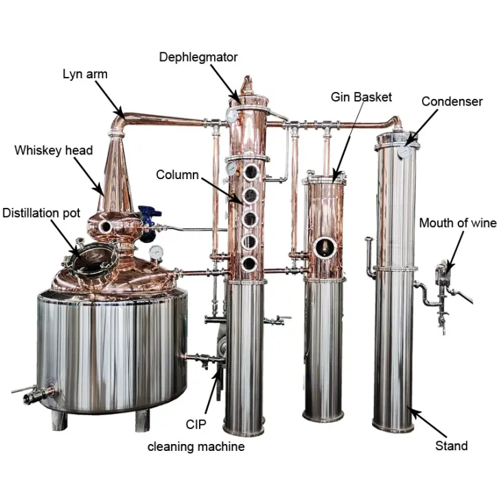 300L-1000L liquor distillery gin making machines whisky 1000 litre pot still