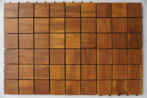 Baldosas de Madera de Acacia de Diseño Moderno, Lisas y Ecológicas, 9 Listones Cuadrados, Fácil Instalación y Limpieza, 12 mm de Grosor, Origen - Product Image 3