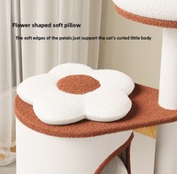 Arranhador e Estrutura de Escalada para Gatos em Madeira Durável com Compartimento Aberto Integrado e Cama - Estilo Moderno e Atraente para Uso Interno e Externo