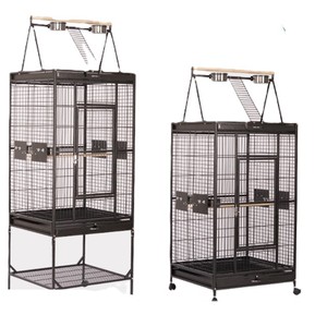 Jaula de Metal de Acero Inoxidable Negra para Pájaros, Canarios, Loros Grandes, Venta al por Mayor - Product Image 1