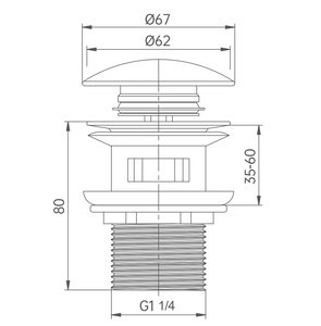 Bonde de lavabo en laiton à ouverture automatique pour lavabo de salle de bain en céramique personnalisé, pour usage domestique - Product Image 2