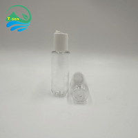 Flacon cosmétique vide en PET transparent de 40 ml avec bouchon à clapet, idéal pour gel hydroalcoolique, sérum, lotion, avec capuchon à effet disco