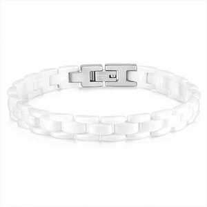 Correa de reloj de cerámica de 8 mm, negra y blanca, pulida, ajustable, tipo brazalete, joyería - Product Image 2
