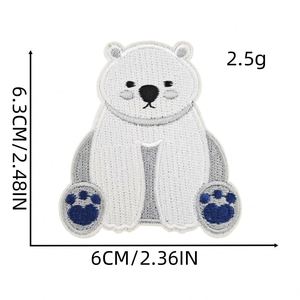 New Iron on Embroidered Christmas Snowman Gloves White Bear Penguins Patch for Clothing <b>Hat</b> <b>Bag</b> Decoration - Product Image 2