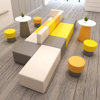 Conjunto de Sofá Esquinero Modular de Cuero Moderno, Elegante, Extensible y Convertible, para Hospital, Oficina, Sala de Estar, Hotel, Salón, en Tela