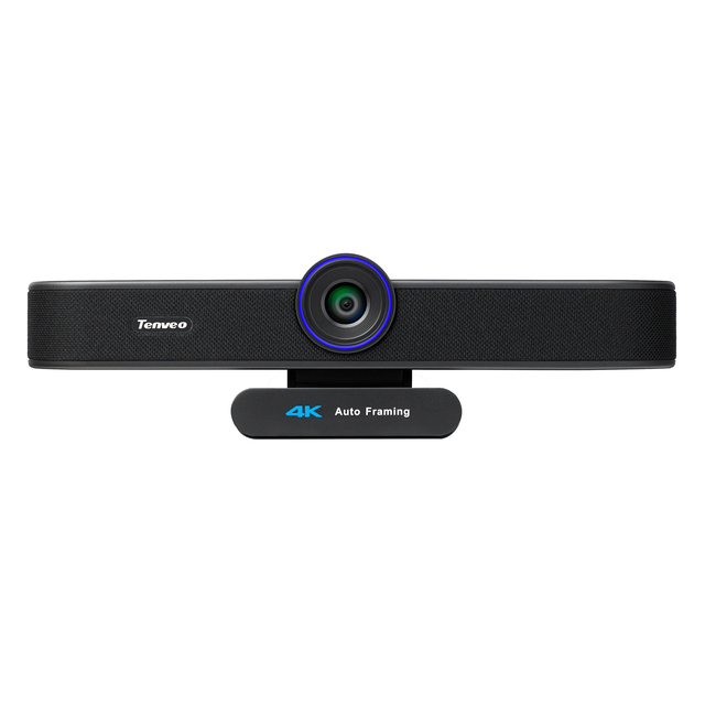 3-in-1 4K Webcam with Microphones and Speaker AI Auto-Tracking 5X Digital Zoom Webcam 4K Adjustable Field of View Remote Control