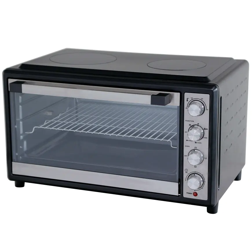 TO-60 pemanggang roti, 65 liter hitam kapasitas besar pizza oven listrik komersial oven kompor listrik