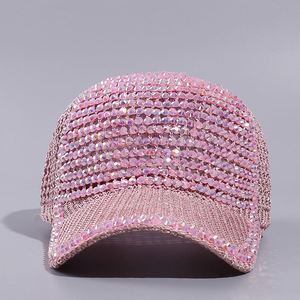 Venta al por mayor Shining Diamond Sports Cap Mujeres Bling Mesh Rhinestone Gorras de béisbol Mujeres Gorras con estilo - Product Image 2