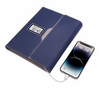 Chargeur sans fil 10000 mAh avec fonction support, calendrier et horloge pliable pour ordinateur portable