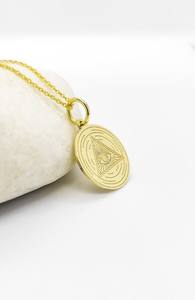 14K emas padat semua melihat mata kalung cakram emas liontin pribadi semua melihat mata pesona mata dari Providence perhiasan - Product Image 2