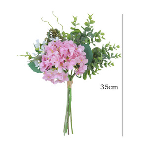 Ramo de Hortensias Qilan, Flores de Seda Plástica de Alta Simulación, Decoración Moderna para el Hogar, Accesorios para Bodas - Product Image 5