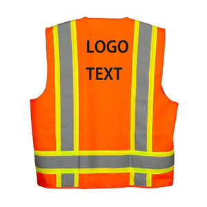 Chaleco de Seguridad Estilo Americano CITICITY, Naranja Clase 2, Multibolsillos, Alta Visibilidad, Reflectante, con Logotipo y Cremallera - Product Image 4