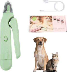 <span class=keywords><strong>Coupe</strong></span>-ongles pour animaux de compagnie 2 en 1, rechargeable par USB, lumière LED, faible bruit, sûr, facile à utiliser, écologique, en acier inoxydable, pour chats - Product Image 3