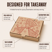 Boîte à pizza en carton ondulé personnalisée, boîte d'emballage alimentaire à emporter en papier kraft