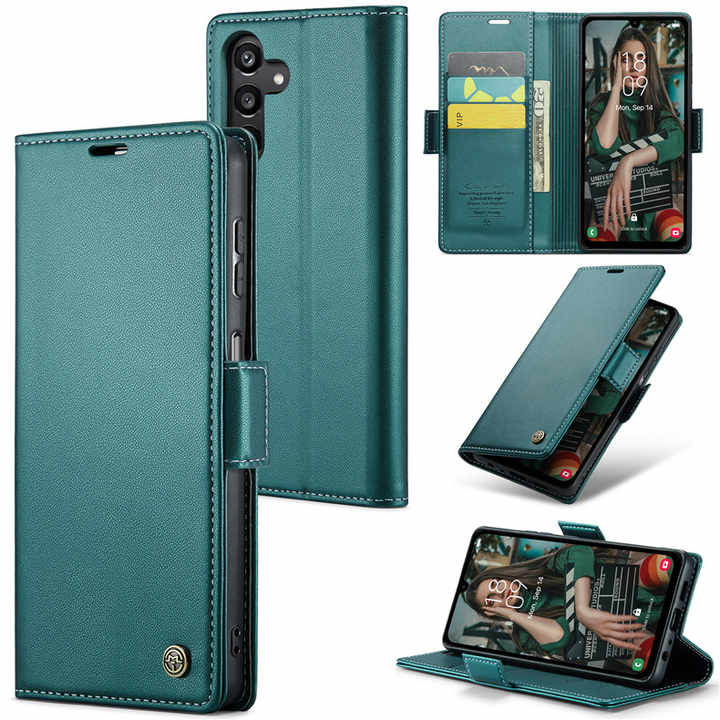 Caseme 023 PU Leather Flip Wallet Card Holder Stand Holder Mobile Phone Cover Case For Samsung Galaxy A15