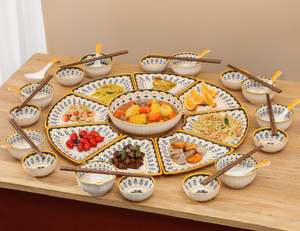 Nordique créatif haut de gamme assiette plateau ensemble bol assiette combinaison ménage soupe bol style européen réunion vaisselle - Product Image 5