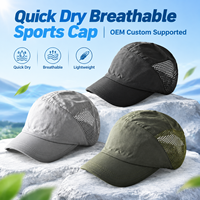 Casquettes légères à séchage rapide avec panneaux latéraux en maille respirante, ajustables, pour sports de plein air, baseball, protection solaire