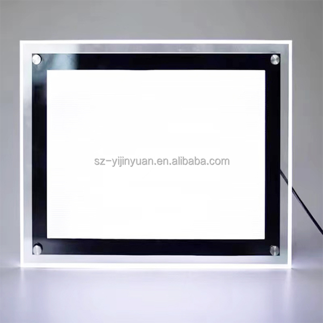 Custom A2 A3 A4 Ultra Thin Light Box Durable Acrylic Frame Backlit Light Box for Interior Advertising Lightbox Display