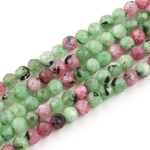 Filo di Perle Naturali di Ametista Rosa, Perle Rotonde a 32 Sfaccettature, Perle di Vetro Cristallo Colorate Stile Ceco, Perle Blu Direct Galore - Product Image 1