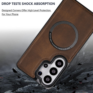 Coque de téléphone <span class=keywords><strong>Samsung</strong></span> S26 Ultra avec chargement magnétique <span class=keywords><strong>sans</strong></span> <span class=keywords><strong>fil</strong></span>, effet givré, simili cuir, compatible S25 Plus S24 S23 S22 A13 A14 A55 A26 A36 A56 - Product Image 5