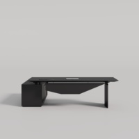 Bureau de direction de luxe au design moderne Bureau en L Mobilier de bureau en bois personnalisé par l'usine pour gestionnaire/PDG