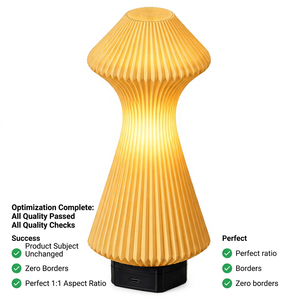 Modern Yellow Mushroom LED Touch Control Cordless <b>Small</b> Plastic USB Rechargeable Portable <b>Bedside</b> Table <b>Lamp</b> - Product Image 1