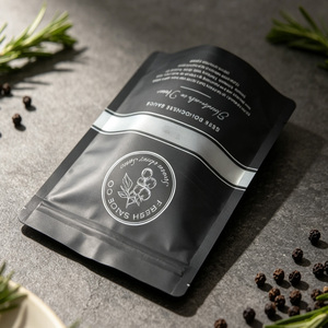 Bolsa de Embalaje Personalizada con Logotipo, Negra Mate, con Cierre Hermético, Resistente a la Humedad, para 500g de Salsas y Condimentos - Product Image 6