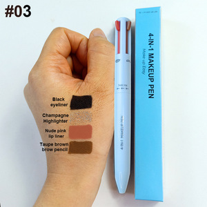 Stylo de <span class=keywords><strong>maquillage</strong></span> 4 en 1 étanche de marque privée retouche <span class=keywords><strong>crayon</strong></span> à sourcils 4 couleurs Eyeliner Lip Liner Highlight stylo de <span class=keywords><strong>maquillage</strong></span> quatre en un - Product Image 6