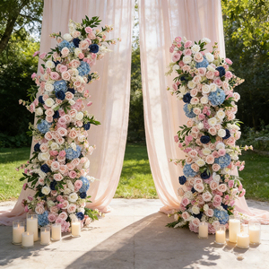 DKB Hot Selling Wedding Arch Backdrop with High Simulation Silk <b>Flowers</b> Customizable Size Color Durable for Wedding Decorations - Product Image 1