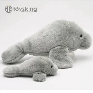 海洋世界海牛灰色海牛毛绒毛绒动物纪念品玩具