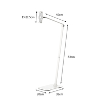 Support de téléphone et tablette réglable pour sol avec base en métal pour iPad, idéal pour le bureau, la maison et l'extérieur