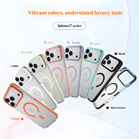 Étui magnétique à boutons indépendants pour iPhone 16 15, coque transparente en acrylique avec bande anti-choc en TPE et protection de caméra surélevée