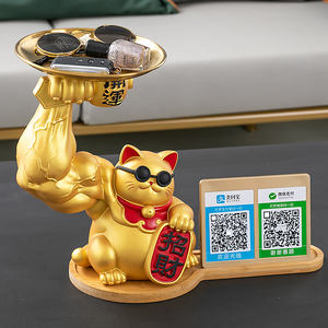 Lucky Cat Resin Crafts Front Desk Ornament Store se abre para enviar regalos Página de pago con código QR para la colección de dinero fácil - Product Image 5
