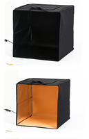 HONGDAK Boîte de photographie souple 30 cm avec anneau lumineux LED, 6 fonds colorés, boîte à lumière de studio pour photographie de table