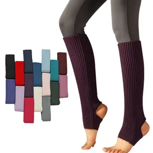 Mode mince épais yoga enfants danse latine confortable tricot doux long haut ballet jambières chaussettes