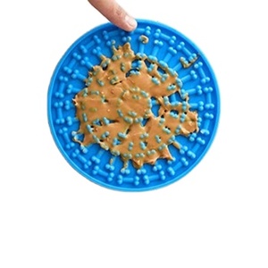 Silicone chậm trung chuyển con chó bát với xoắn ốc chèn & tròn Câu Đố liếm Mat giúp vật nuôi thưởng thức bữa ăn cao cấp vật nuôi <span class=keywords><strong>feeders</strong></span> - Product Image 1