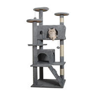 Grande maison pour chat à plusieurs niveaux, spacieuse, avec griffoir en sisal naturel, plateforme et rampe pour chats de grande taille, arbre à chat d'intérieur