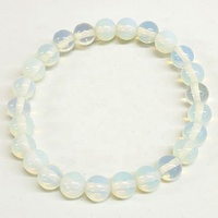 Pulseras de piedras preciosas de 8mm, pulsera curativa de cuentas personalizadas de ópalo, diseño ajustable