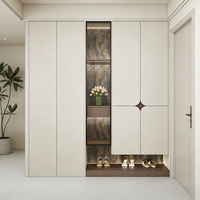 Meuble à chaussures modulaire en bois moderne personnalisé, 6 niveaux de rangement, capacité de plusieurs dizaines de paires de chaussures, garde l'entrée bien rangée, montage facile
