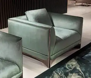 Desain Baru Furnitur Rumah Elegan Set Sofaset Lounge Kain Beludru Berumbai Modern Sofa Mewah Set Furniture Ruang Tamu