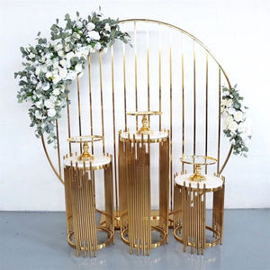 Pedestal Dorado Grande para Planificación de Eventos Modernos, Mesa de Hierro para Dulces para Fondos de Boda, Mesa de Dulces para Despedida de Soltera o Cumpleaños - Product Image 5