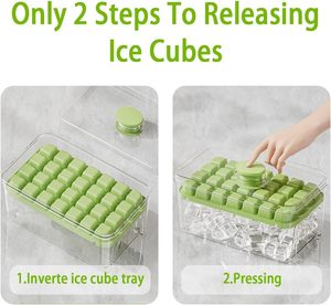 Eco-FriendlyIce Cube Tray, Ice Tray with <b>Lid</b> and <b>Bin</b> and Ice Scoop, Ice Cube Pop Out Tray - Product Image 3