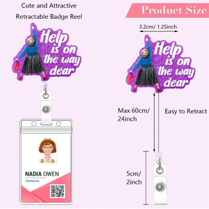 Spot-quality shiny, fun, easy-pull, retractable acrylic keychains, irregular name badges, and ID card <b>buckles</b>. Manufacturer. - Product Image 3