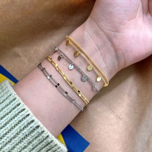 Dylam <b>Silver</b> Simple Gold Chain <b>Anklet</b> 18k Gold <b>Silver</b> Plated Women Flat Mariner <b>Anklet</b> Dainty Summer Beach <b>Anklets</b> for Women - Product Image 4