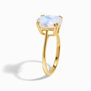 925 Sterling Silver rainbow Oval <strong>Moonstone</strong> <strong>Ring</strong> Women Real Gemstone Oval Engagement Fine <strong>Ring</strong> - Product Image 2